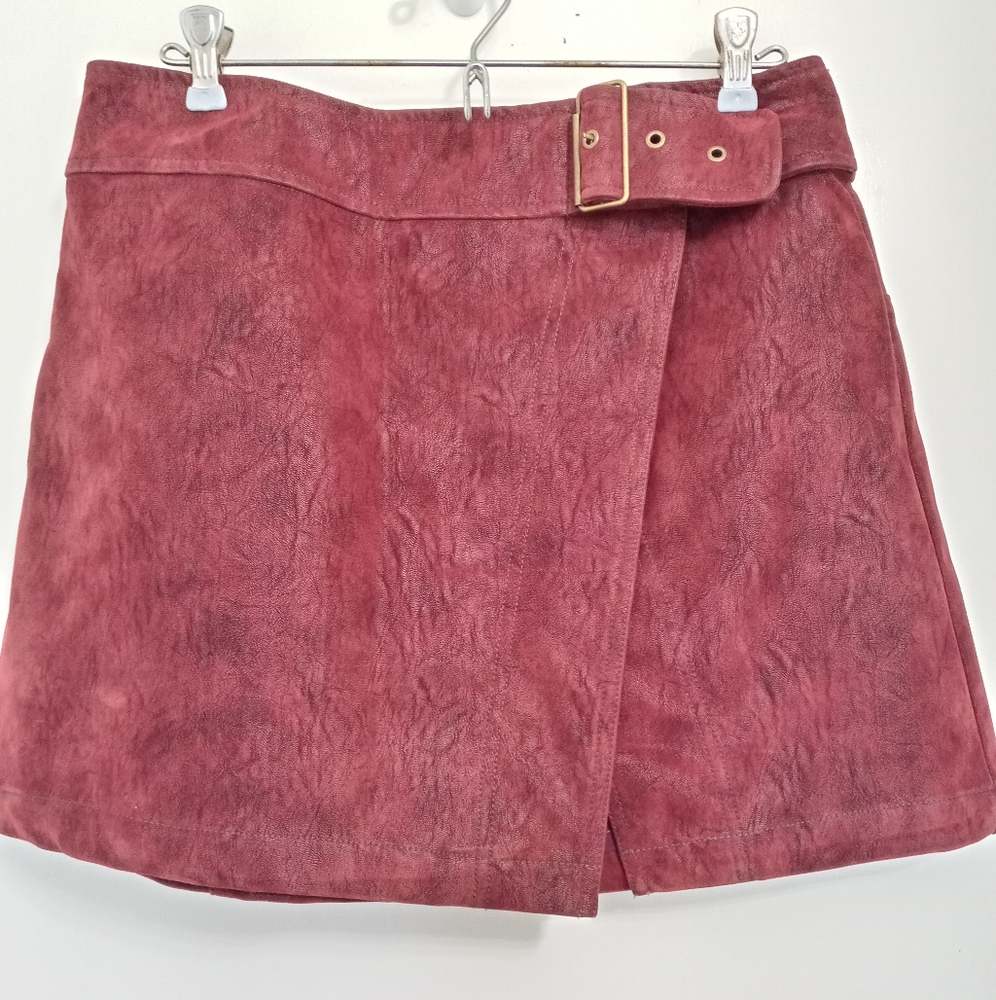 Free People Ari Wrap Skirt Wine Size 12 - Picture 1 of 10